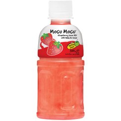 تصویر نوشیدنی با تیکه های آلوورا موگوموگو اصلی با طعم توت فرنگی | MOGU MOGU 