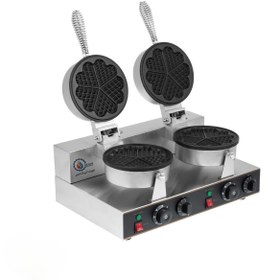 تصویر وافل ساز قلبی گرد دو خانه 