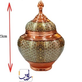 تصویر قندان سیبی 25 خاتم کاری 