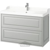 تصویر روشویی با کشو/روشویی/شیر آب ایکیا مدل IKEA TÄNNFORSEN / RUTSJÖN رنگ خاکستری روشن تحویل 29 روزه IKEA TÄNNFORSEN / RUTSJÖN Wash-stnd w drawers/wash-basin/tap