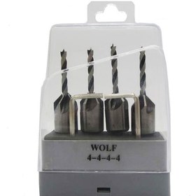تصویر ست مته خزینه ولف 4 عددی 