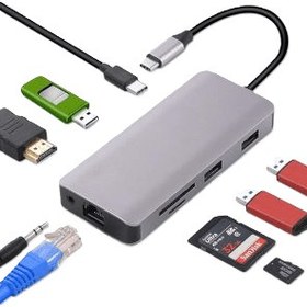 تصویر هاب 9 پورت ULANSeN ULS-CH9005 USB C Hub 9 in 1 