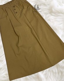 تصویر دامن کتان - خردلی 