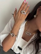 تصویر ست سرویس جواهرات زنانه هرمس از جنس استیل 