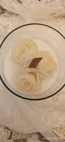 تصویر شمع گل رز سفید White rose candle