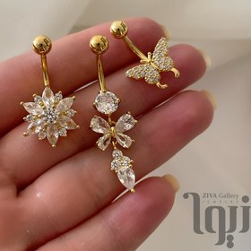 تصویر پیرسینگ ناف استیل 