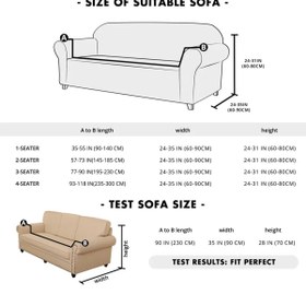 تصویر uzhanem روکش صندلی لایکرا، مبل سه نفره با طرح مربع انعطاف پذیر الاستیک قابل شستشو 