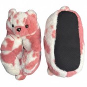 تصویر پاپوش وارداتی زنانه کفی پارچه ضد سر طرح خرس خالدار 