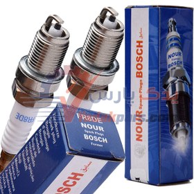 تصویر شمع پایه کوتاه دوگانه سوز نور (بسته۴عددی) ا NOUR BOSCH Spark Plugs FR8DE IRAN 