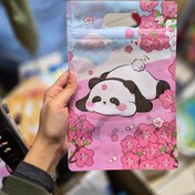 تصویر زیپ کیپ دسته دار پاندا و گل 