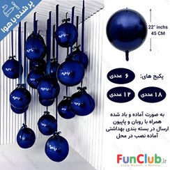 تصویر پکیج بادکنک آرایی سورمه ای آماده نصب 