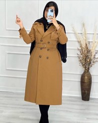 تصویر مانتو بارانی زنانه جنس تی سی سایز ۴۴ تا ۴۸ رنگ شکلاتی 