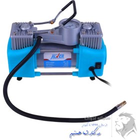 تصویر کمپرسور دو سیلندر فندکی و باتری AV-8032 آلور (12 ولت) Two cylinder compressor cigarette lighter and battery AV-8032 alver