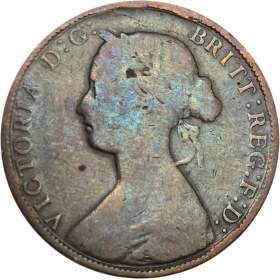 تصویر سکه انگلیس نیم پنی انگلستان ملکه ویکتوریا 1862 