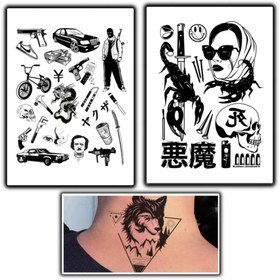 تصویر اسپری تتوموقت ۱۲۰ml و ۴۰۰طرح جذاب | پک نایس تـتوتـاپــــ 120ml Temporary Tattoo Spray & 400 Cool Designs | Nice Tato Top Pack