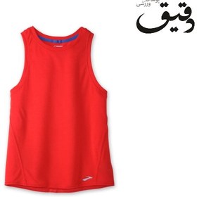 تصویر تاپ ورزشی بروکس زنانه Brooks Distance tank running قرمز BROOKS WOMEN DISTANCE TANK