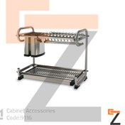 تصویر 9116 جا ظرفی رومیزی 2 طبقه استنلس استیل همراه جای کارد و قاشق چنگال 