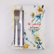 تصویر کارد و چنگال میوه خوری یونی هوم مدل پلاستیکی رنگ سفید 