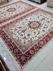 تصویر فرش دستباف جفت ۶ متری نقشه علیا بافت کاشمر 
