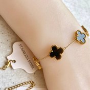 تصویر دستبند استیل طرح ونکلیف مشکی 