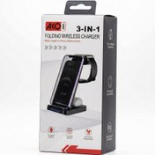 تصویر شارژر وایرلس سه کاره آکو مدل AW-4 