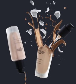 تصویر کرم پودر پمپی شیشه ای کانفست SPF 30 بدون چربی با نمای مات - 202 confest liquid pump foundation spf 30 matte and soft