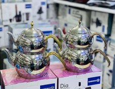 تصویر کتری قوری کرکماز مدل هاندان - 2 لیتر (طلایی) Korkmaz Hanedan Gold Teapot Set 2 lt