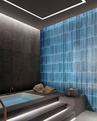 تصویر کاشی مترویی آبی آسمانی بلو اسکای سرامیتو 7.5*30 پرسلان براق 