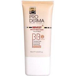 تصویر بی بی کرم پوشاننده و مرطوب‌کننده مناسب پوست‌های چرب و مستعد آکنه رنگی روشن حجم 40 میل پرودرما Proderma BB Cream Concealer and Moisturizer Light Shade 40ml