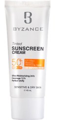 تصویر کرم ضد آفتاب +SPF50 بیزانس بژ طبیعی شماره 20 مناسب پوست خشک و حساس 40 میلی لیتر 