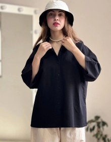 تصویر شومیز لینن باکسی رنگی 