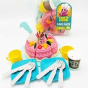 تصویر اسباب بازی کیک برشی ۳۸ تکه رنگ صورتی 