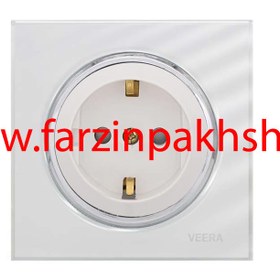 تصویر کلید کولر ویرا مدل آلفا گلس سفید با زه استیل اسپرت - ویرا الکتریک 