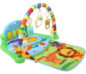 تصویر تشک بازی نوزادی موزیکال دارای پیانو baby fitness piano mat مدل multi-function 