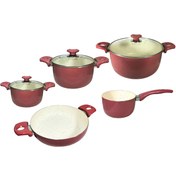 تصویر سرویس پخت و پز ۸ پارچه عروس مدل مهتاب aroos cooking moonlight model