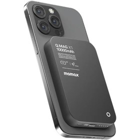 تصویر پاوربانک مومکس مدل Q.Mag X1 ظرفیت ۱۰ هزار میلی‌آمپر بی‌سیم 