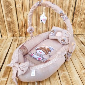 تصویر سرویس خواب گارددار ۶ تکه مخمل میکرو خرس شالگردن کرم 