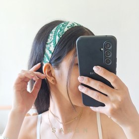 تصویر هدبند ترمه سبز 