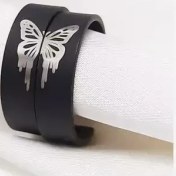 تصویر انگشتر استیل ست پروانه لونا 