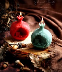 تصویر شمع دست ساز انار شب یلدا 
