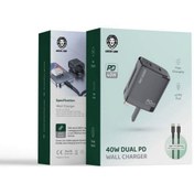 تصویر شارژر موبایل دیواری Green Lion PD20W+PD20W Total 40w 