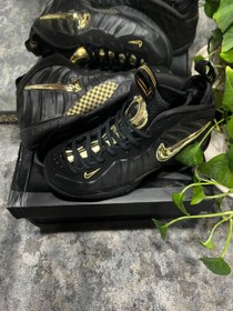 تصویر نایک ایر فومپوزیت Nike Air Foamposite Pro Black Metallic Gold 