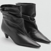 تصویر کفش بوت کعب‌دار گربه‌ای | MANGO | 864423328 | اورجینال 