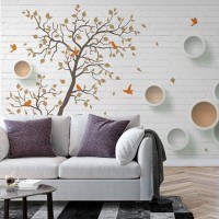 تصویر پوستر سه بعدی تک درخت پاییزی مدل BCW181 