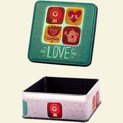 تصویر باکس هدیه فلزی مربع سایز 14 – 14017 