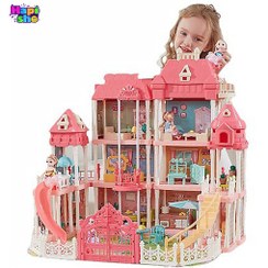تصویر اسباب بازی خانه عروسکی موزیکال دخترانه ۳ طبقه مدل 6675 