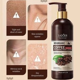 تصویر لوسیون بدن ضد چروک عصاره قهوه سادور SADOER COFFEE ANTI WRINKLE BODY LOTION