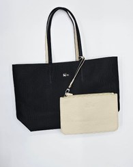 تصویر کیف دستی لاکوست دورو - مشکی کرم Lacoste double face