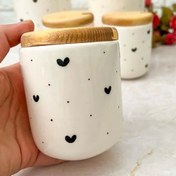 تصویر بانکه سرامیکی ادویه طرح قلب - هرعدد 