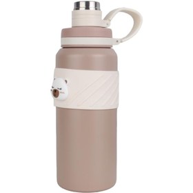 تصویر قمقمه فلاسکی طرح خرسی گنجایش 600ml کد 1204 Flask thermos with bear design